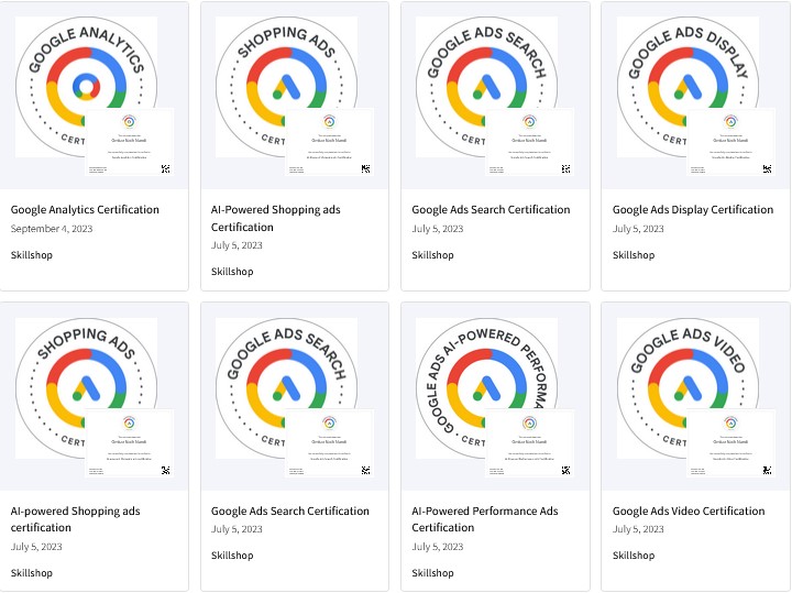 Google Ad Certifications