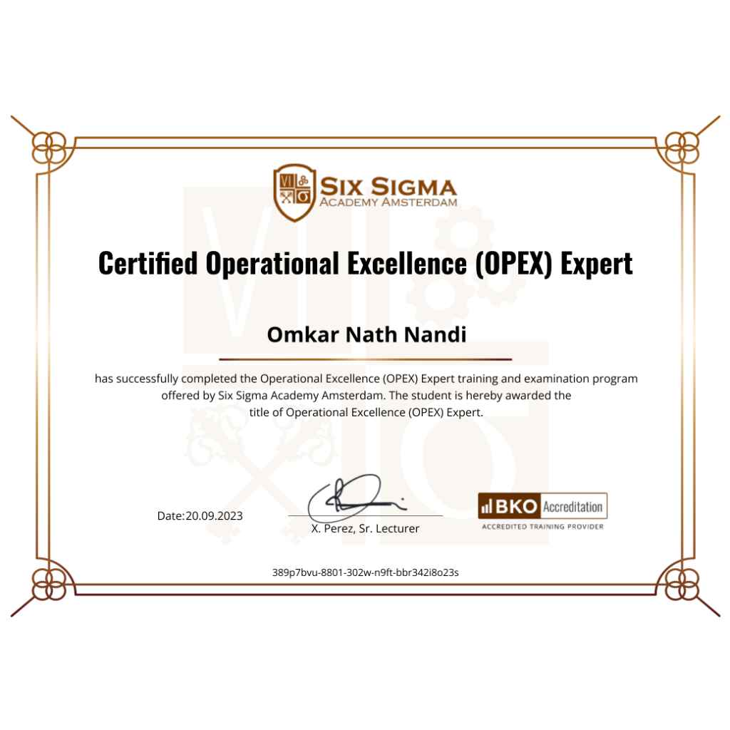 Operational Excellence (OPEX) Expert SSAA