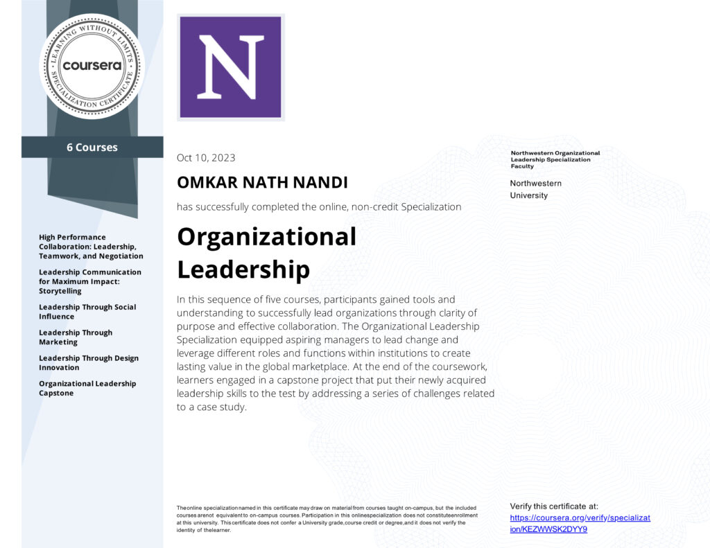 Organizational Leadership Northweastern University